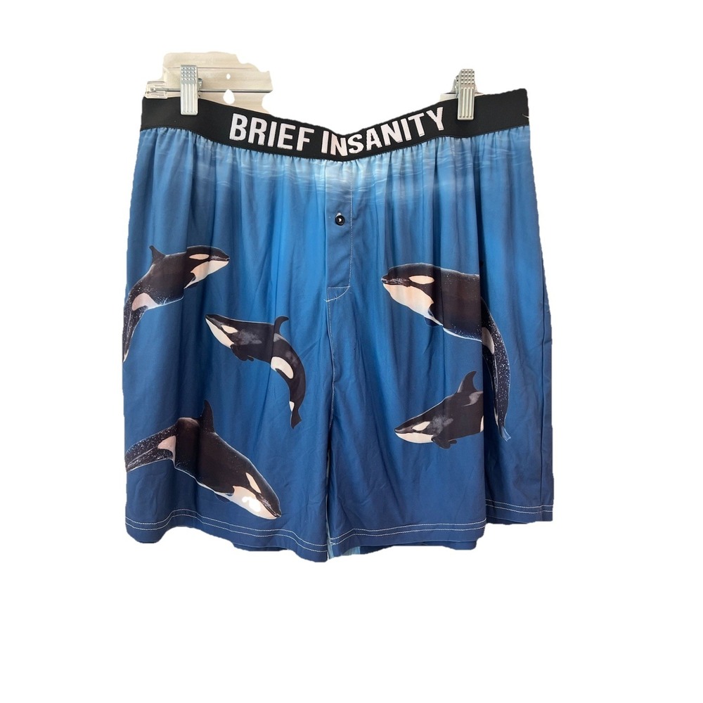 Brief Insanity Boxers‎ Whale Orca Killer Shorts Underwear  XL New
